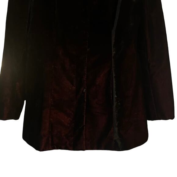 Inas de la Fressange Velvet Blazer Purple Long Line Vintage FLAW Whimsy Goth - Picture 3 of 12
